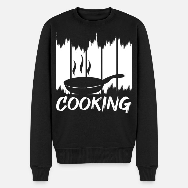 Lustiges Kochen - Männer Premium Bio Pullover - Schwarz