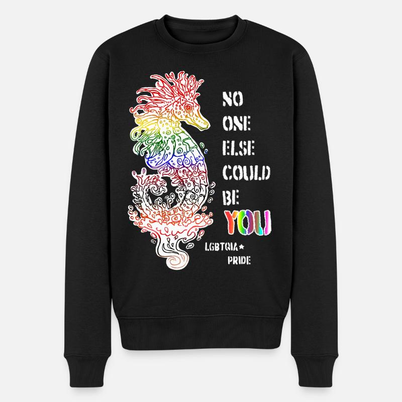 Stolzes LGBTQIA+ Seepferdchen - Männer Premium Bio Pullover - Schwarz