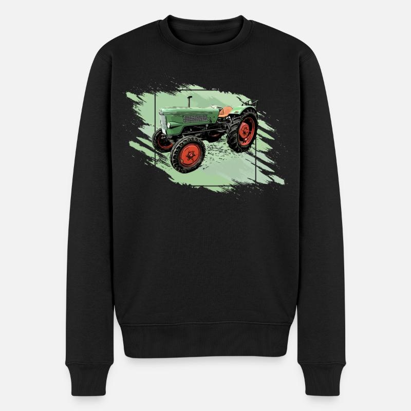 Traktor Favorit 1 - Männer Premium Bio Pullover - Schwarz