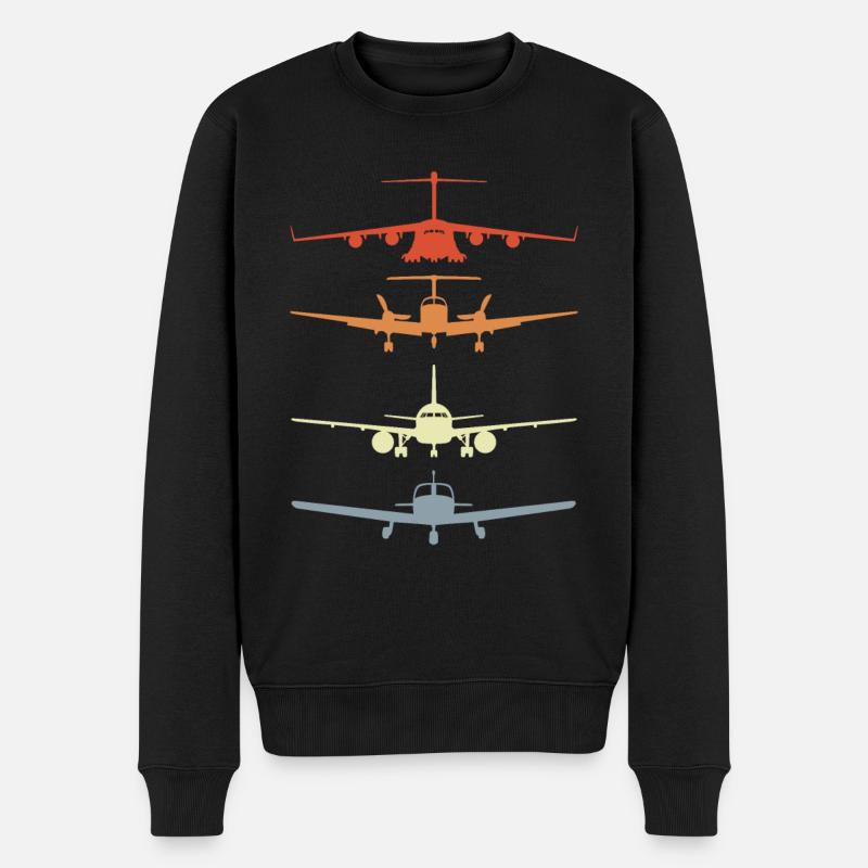 Vintage Flugzeugmodelle - Männer Premium Bio Pullover - Schwarz