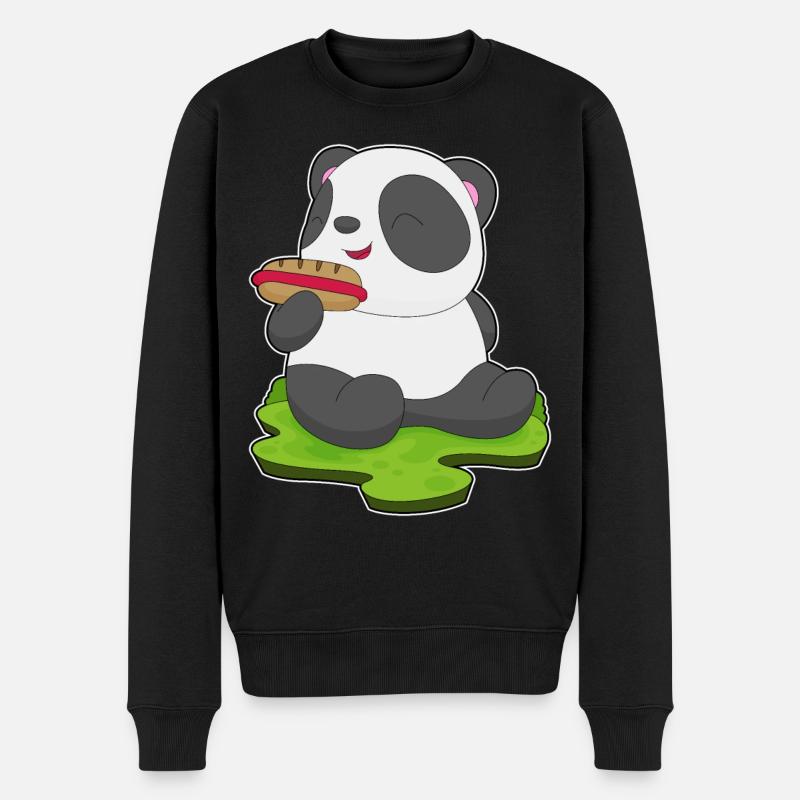 Hot-dog Panda - Pull Premium bio Homme - noir
