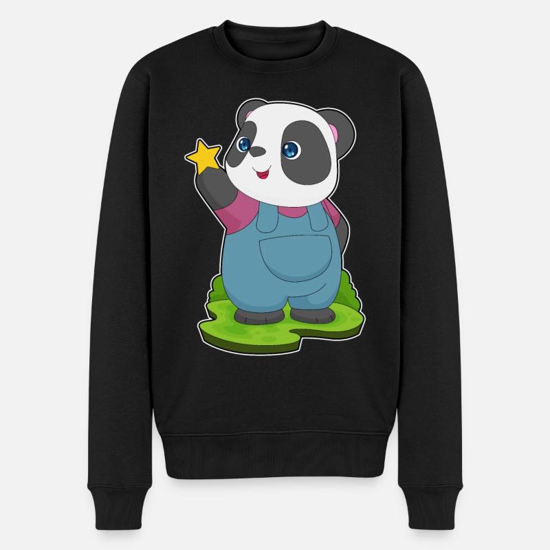 Étoile Panda - Pull Premium bio Homme - noir