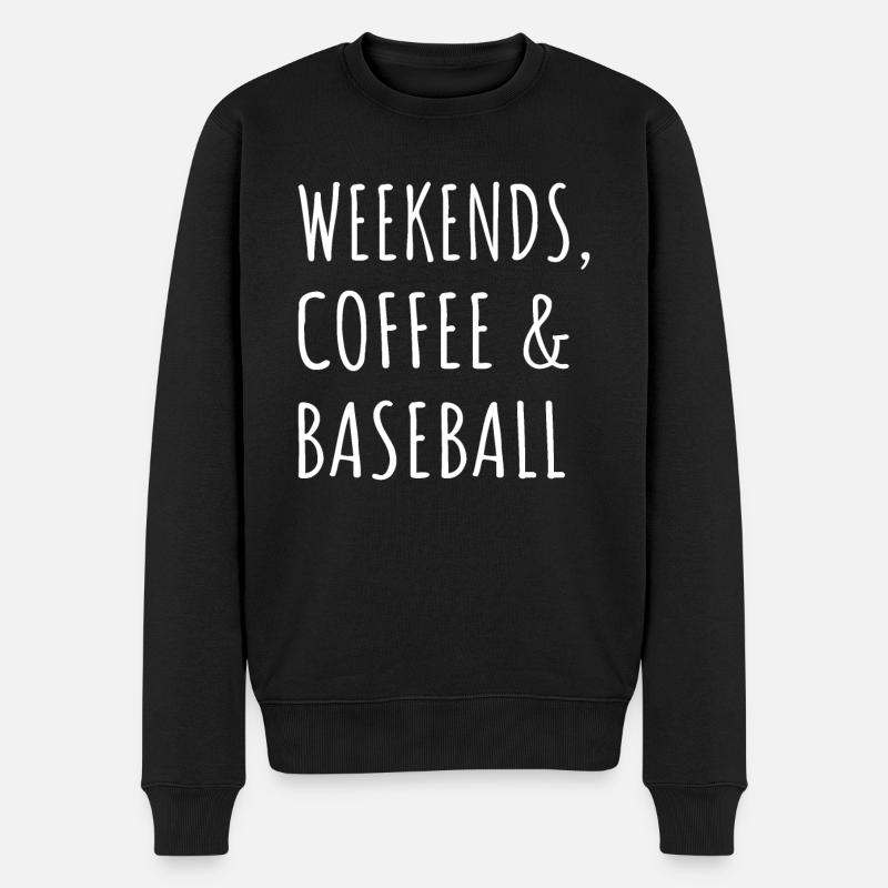 Week-ends, café et baseball I - Pull Premium bio Homme - noir