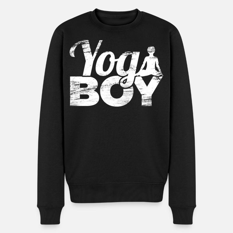 Yoga Junge - Männer Premium Bio Pullover - Schwarz