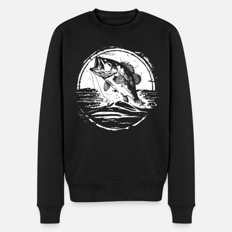 Dessin de poisson - Pull Premium bio Homme - noir