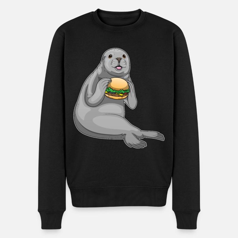 Burger de phoque - Pull Premium bio Homme - noir