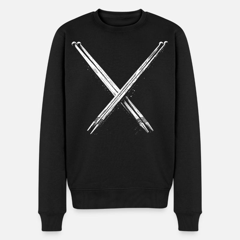 Dessin de baguettes - Pull Premium bio Homme - noir