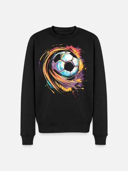 Fußball Streetart - Männer Premium Bio Pullover - Schwarz