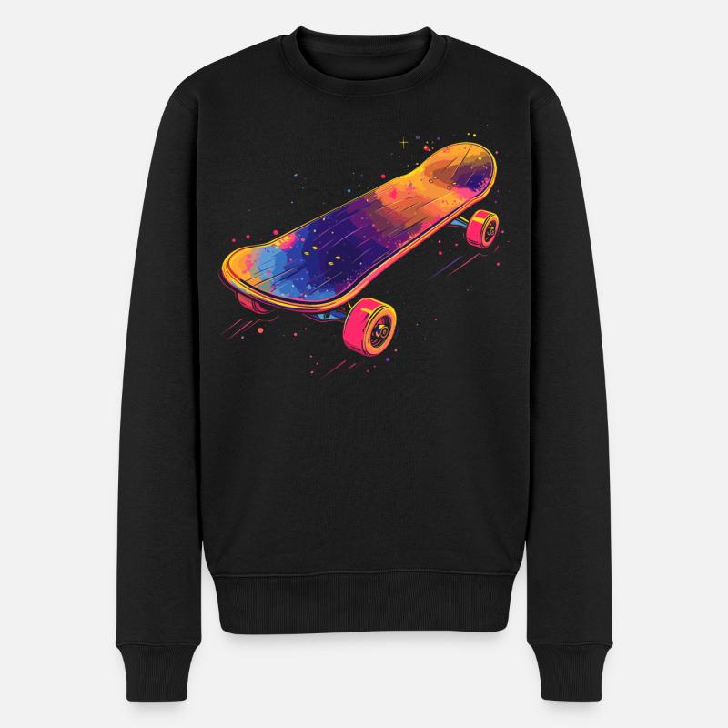Illustration de planche à roulettes - Pull Premium bio Homme - noir