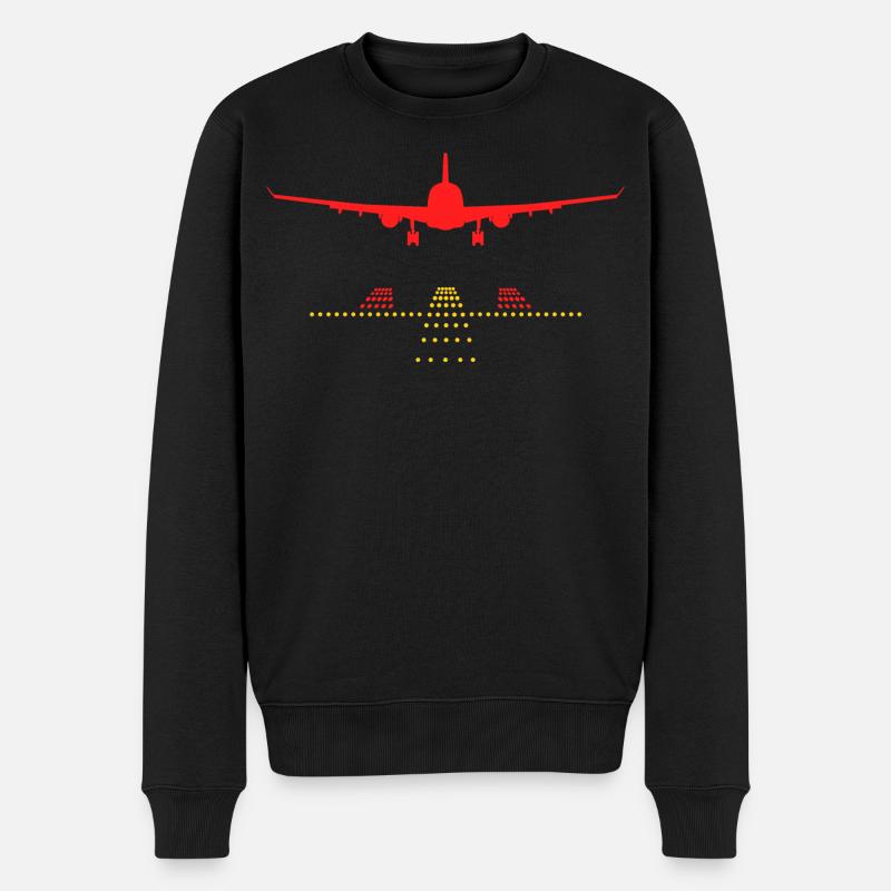 Start und Landebahn - Männer Premium Bio Pullover - Schwarz