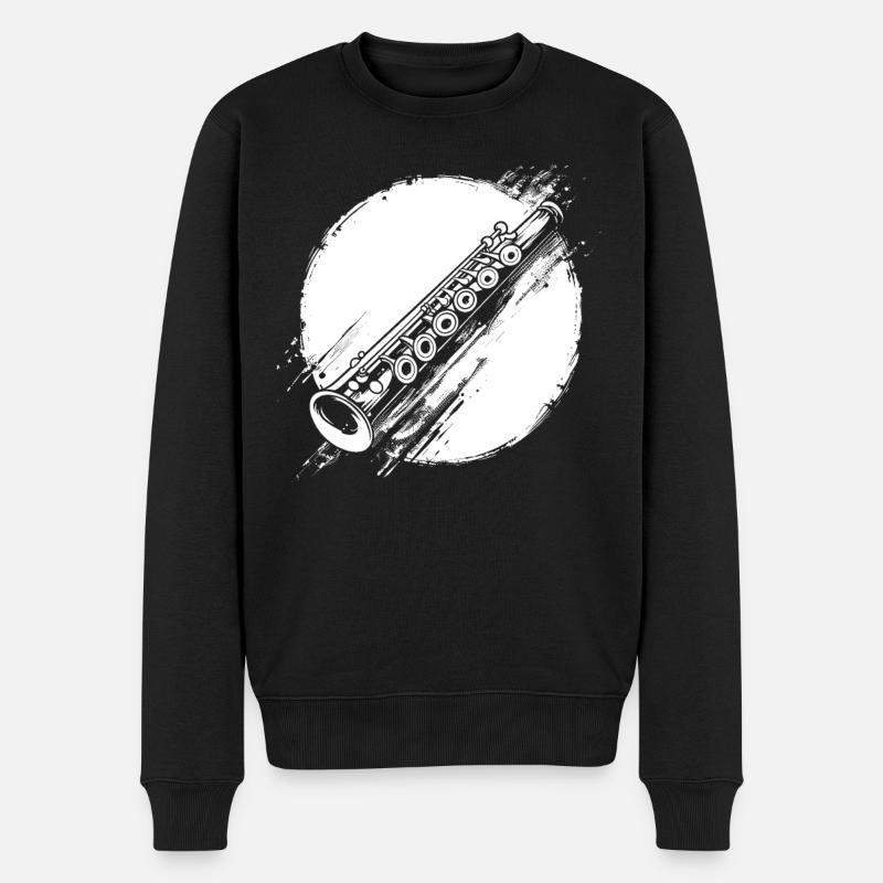 Flûte graphique - Pull Premium bio Homme - noir