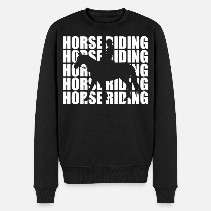 Horse Riding - Männer Premium Bio Pullover - Schwarz