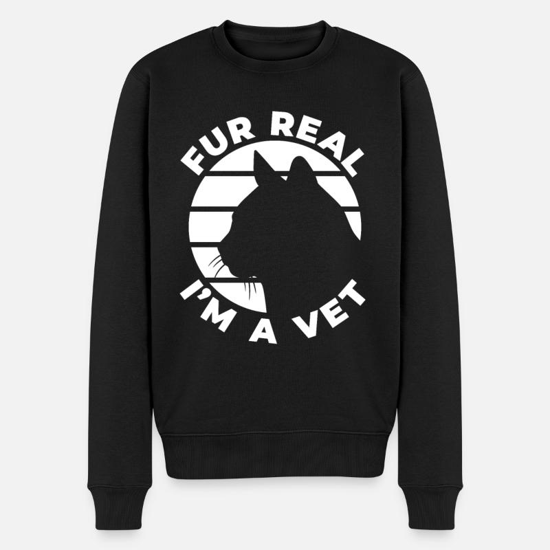 Witziges Tierarzt Witz - Männer Premium Bio Pullover - Schwarz