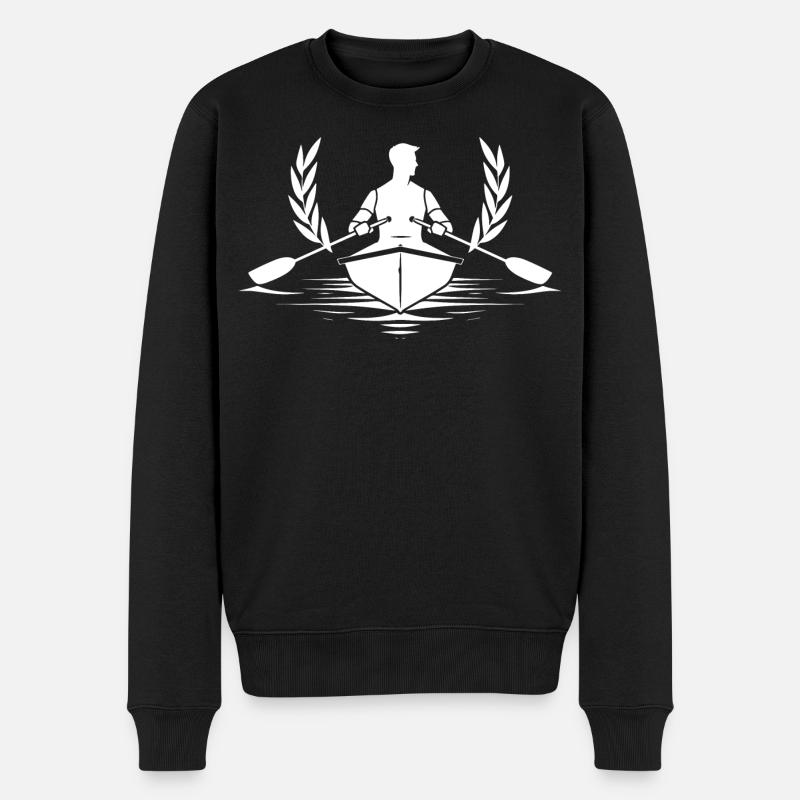 Ruderer Skizze - Männer Premium Bio Pullover - Schwarz