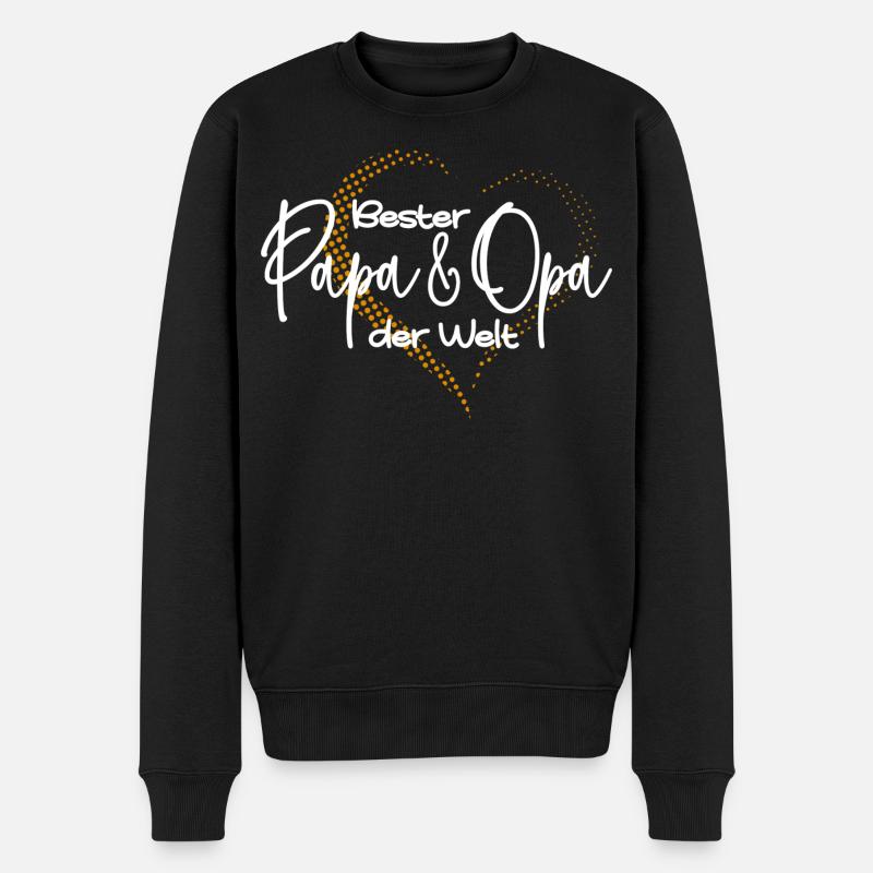 Bester Papa und Opa Geburtstagsgeschenk Vatertag - Männer Premium Bio Pullover - Schwarz