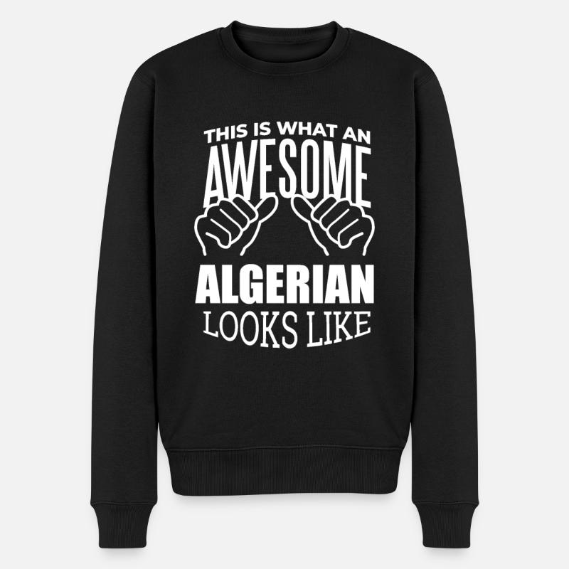 Algerien - Männer Premium Bio Pullover - Schwarz