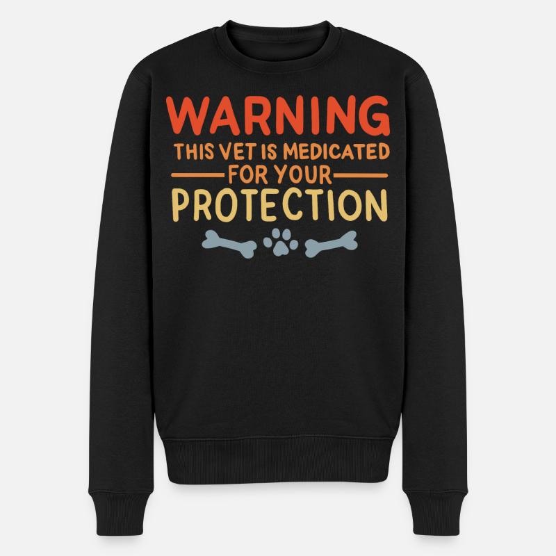 Lustiger Tierarzt - Männer Premium Bio Pullover - Schwarz