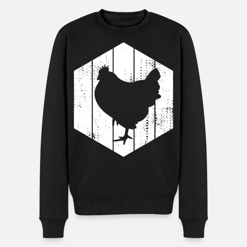Dessin de poule - Pull Premium bio Homme - noir