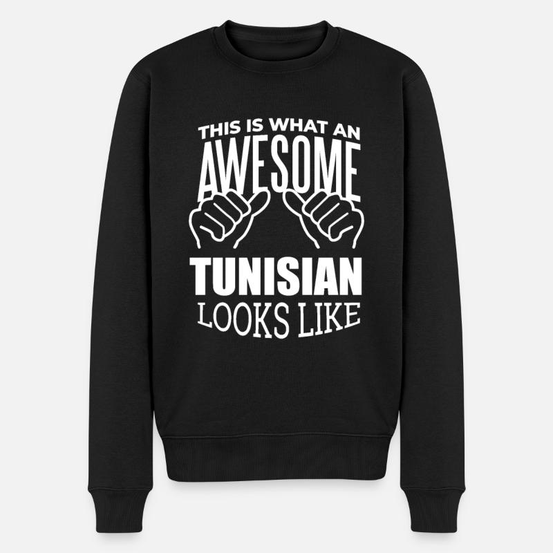Tunesien - Männer Premium Bio Pullover - Schwarz