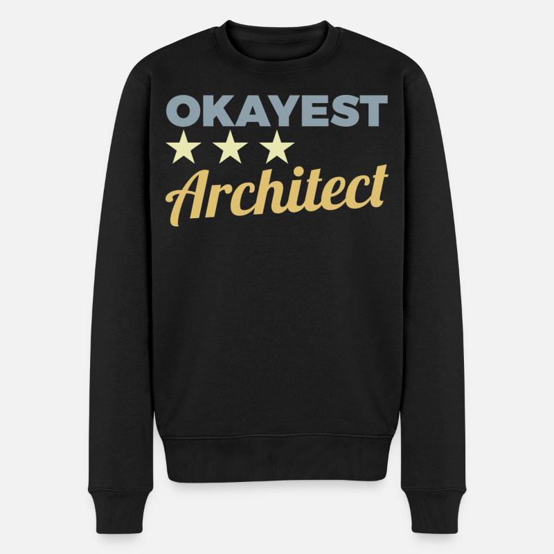 Okayest Architekt - Männer Premium Bio Pullover - Schwarz