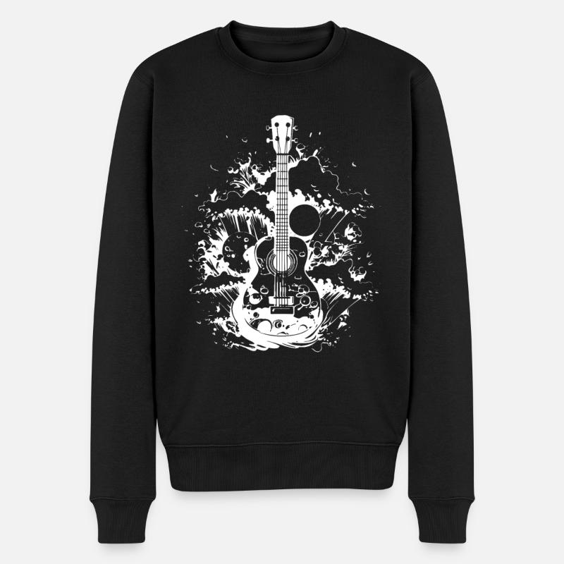 Ukulele Zeichnung - Männer Premium Bio Pullover - Schwarz