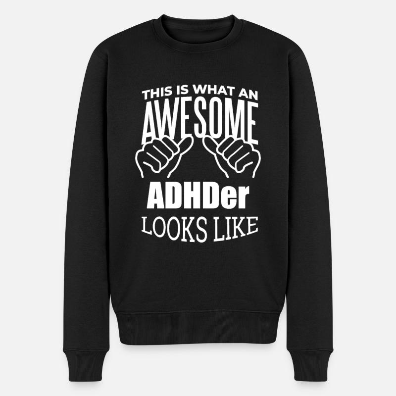 ADHS - Männer Premium Bio Pullover - Schwarz