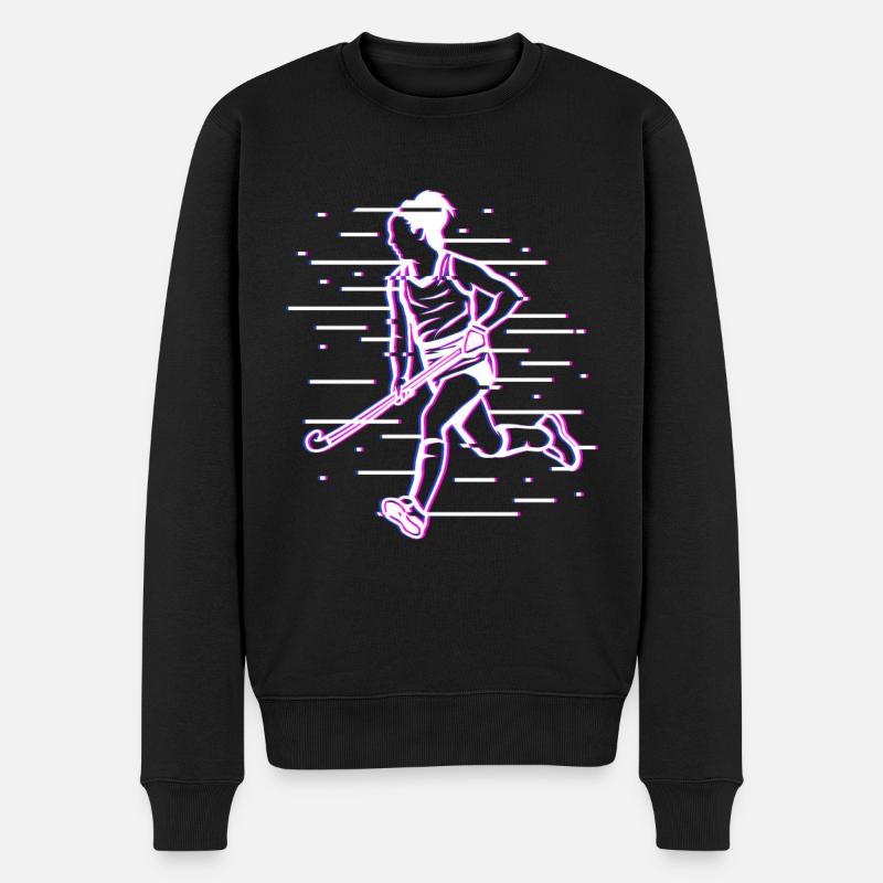 Dessin de fille de hockey - Pull Premium bio Homme - noir