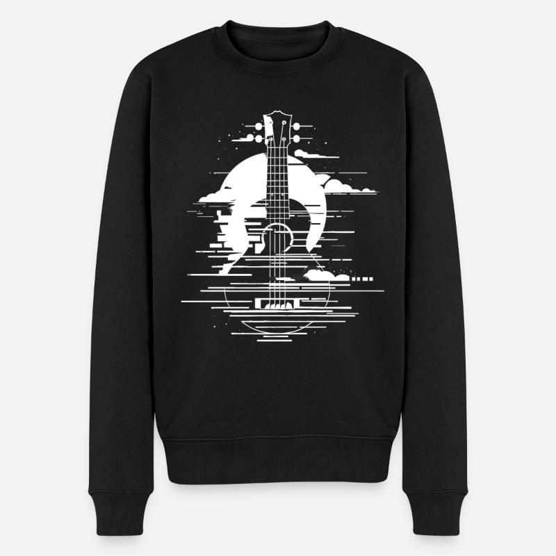 Ukulele Grafik - Männer Premium Bio Pullover - Schwarz