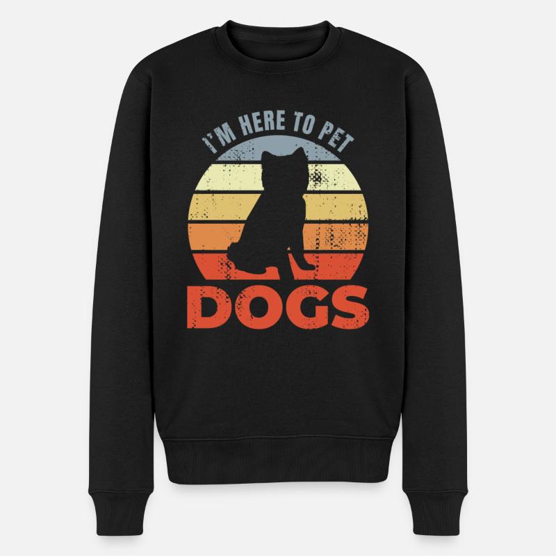 Hundehalter Witz - Männer Premium Bio Pullover - Schwarz