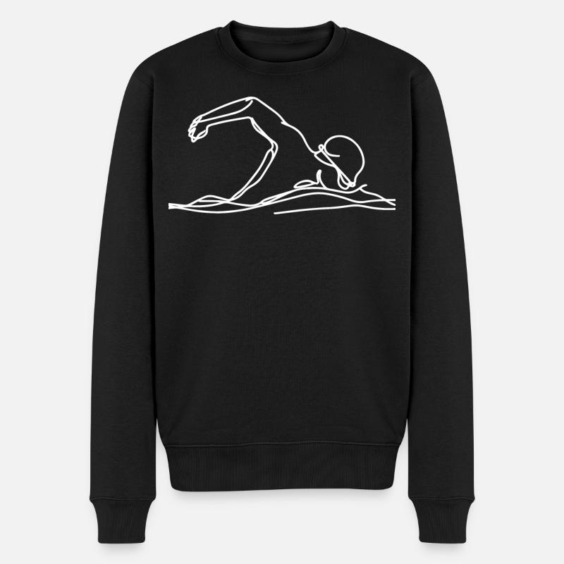 Wettkampfschwimmer Grafik - Männer Premium Bio Pullover - Schwarz