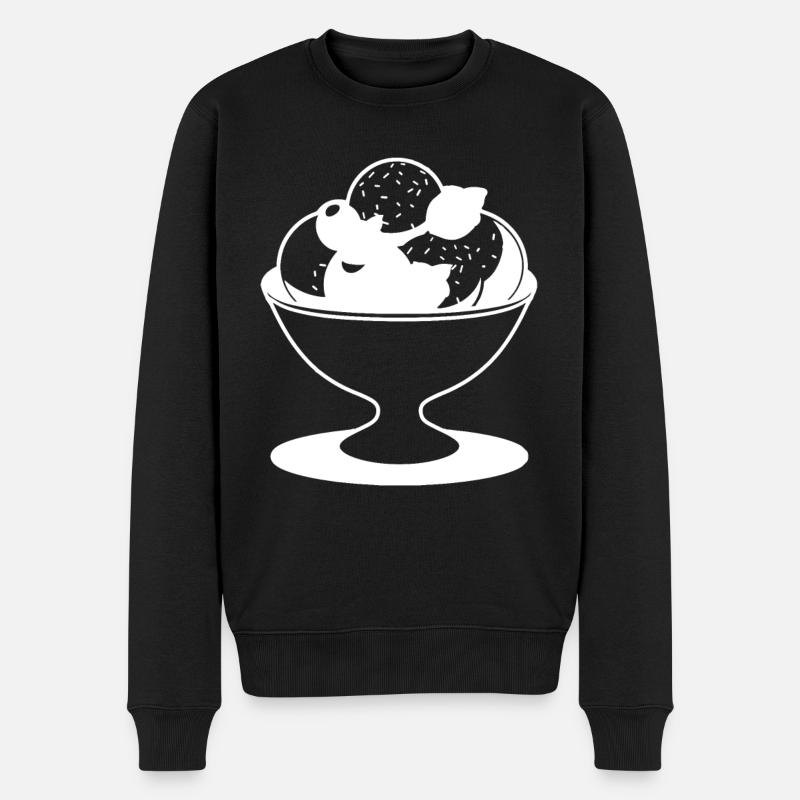 Eisbecher Zeichnung - Männer Premium Bio Pullover - Schwarz