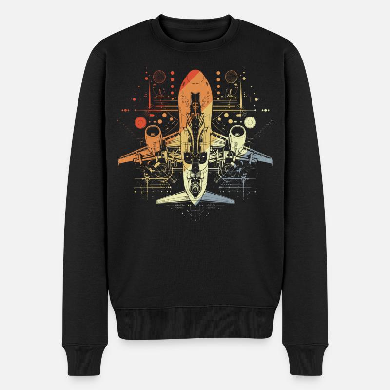 Dessin d’avion Look rétro - Pull Premium bio Homme - noir