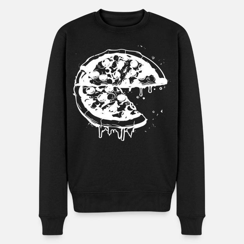 Dessin de pizza - Pull Premium bio Homme - noir