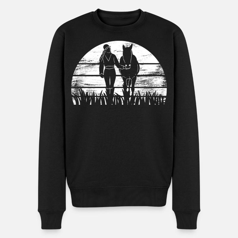 Fille de cheval - Pull Premium bio Homme - noir