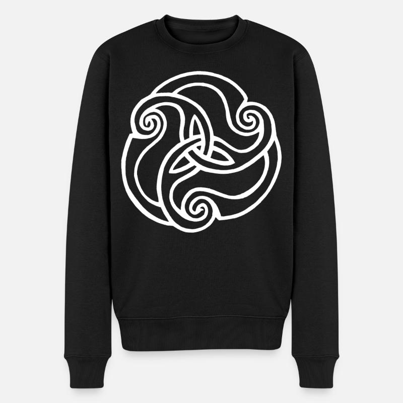 Fleur blanche à trois pétales - Pull Premium bio Homme - noir