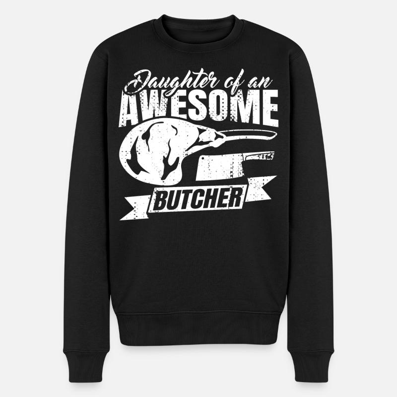 Metzger Tochter - Männer Premium Bio Pullover - Schwarz