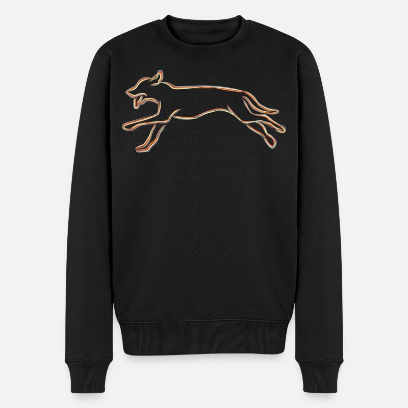 Hund Zeichnung - Männer Premium Bio Pullover - Schwarz