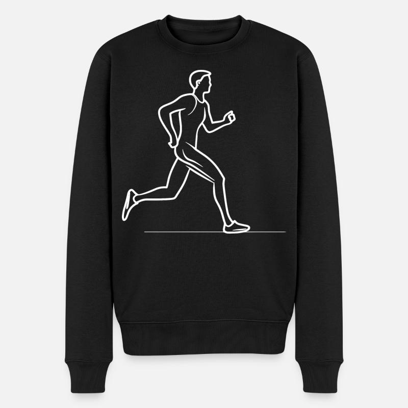 Jogger Skizze - Männer Premium Bio Pullover - Schwarz