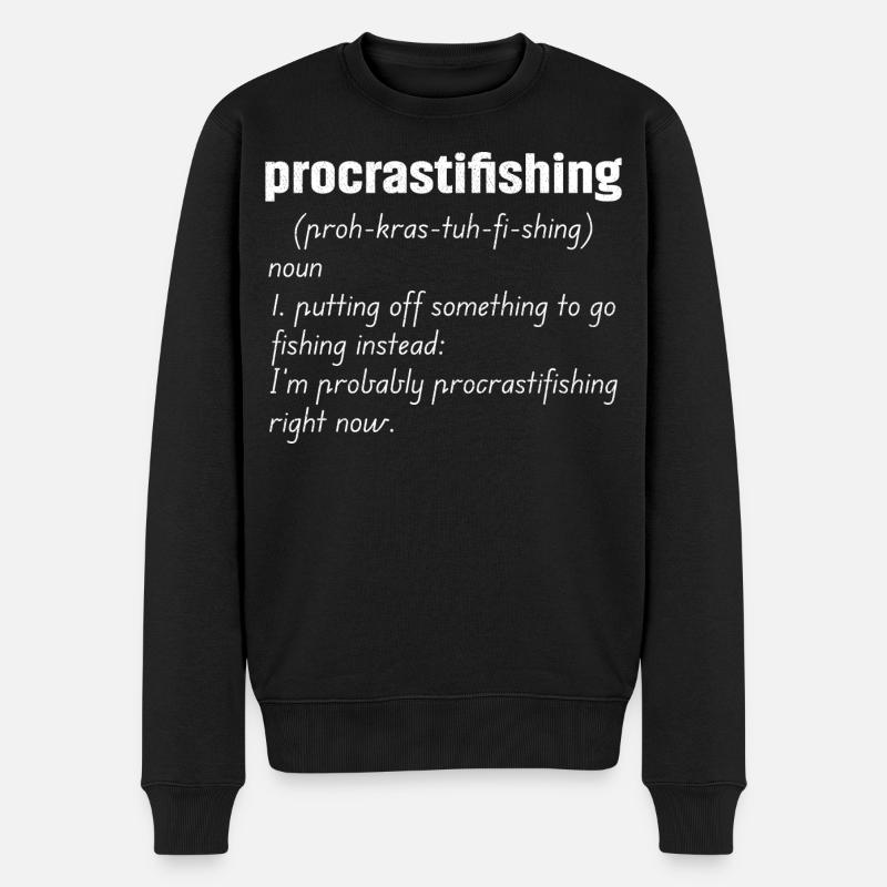 Définition de la procrastifishing - Pull Premium bio Homme - noir