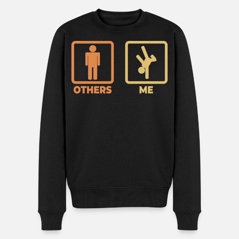 Breakdance Strichfiguren - Männer Premium Bio Pullover - Schwarz