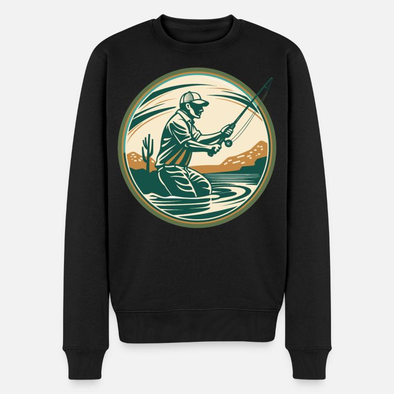 Illustration de pêche - Pull Premium bio Homme - noir