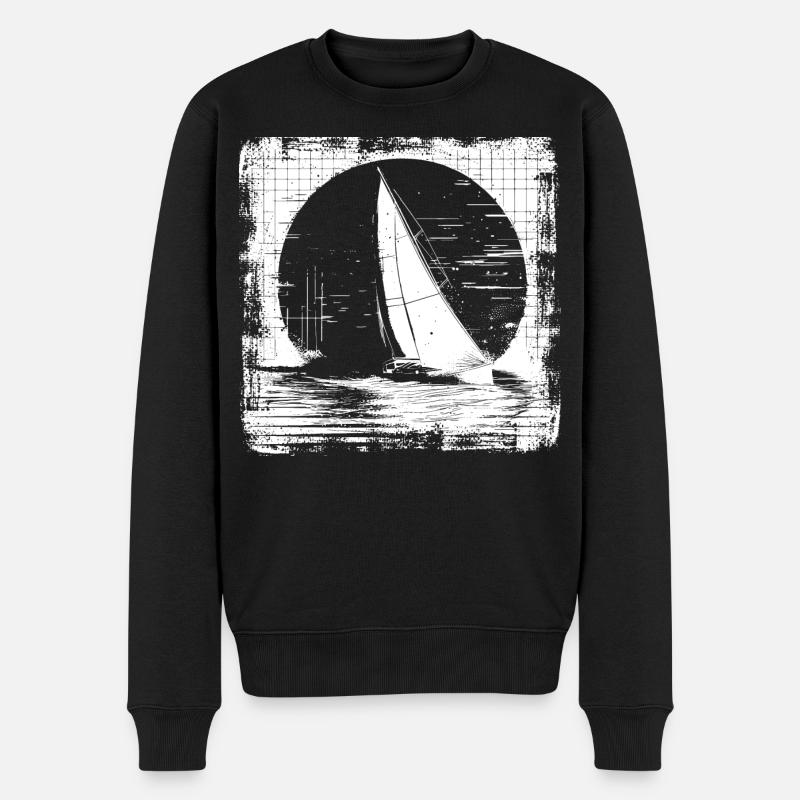 Segeln - Männer Premium Bio Pullover - Schwarz