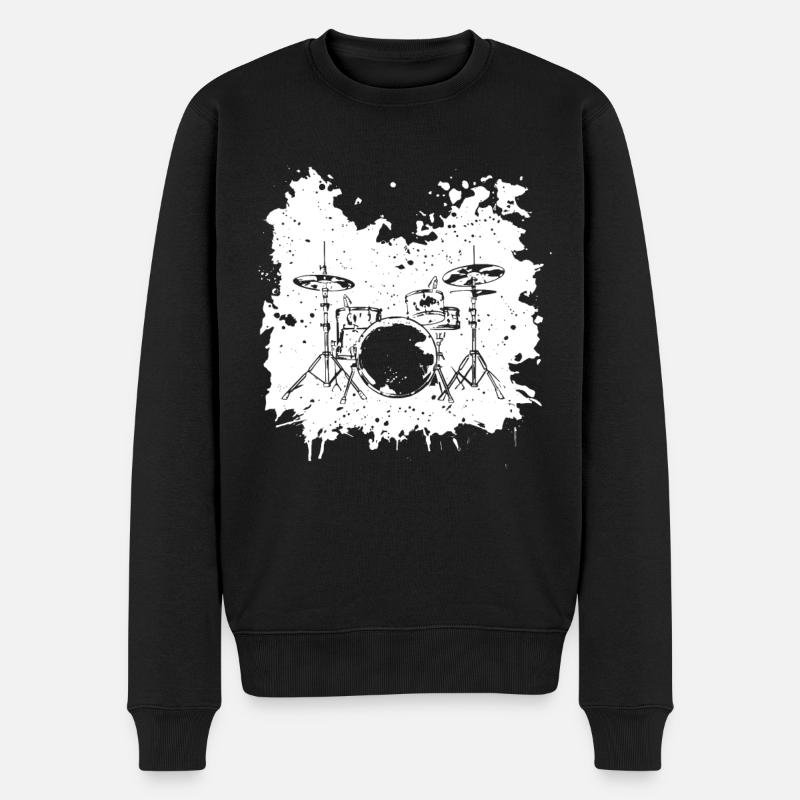 Dessin de batterie - Pull Premium bio Homme - noir
