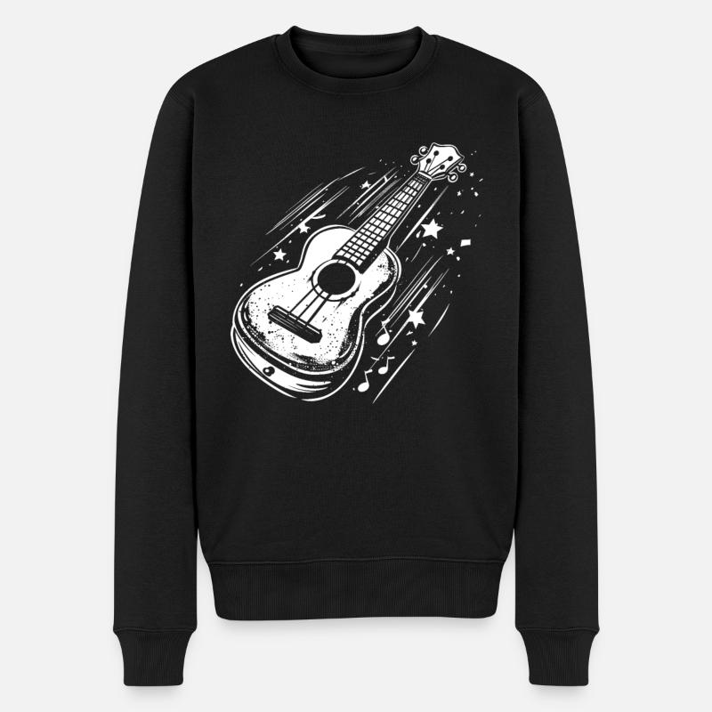 Ukulele - Männer Premium Bio Pullover - Schwarz