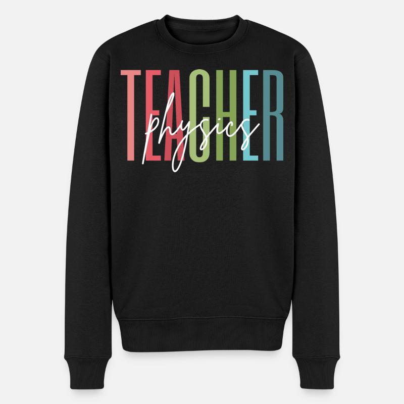 Physik Lehrerin Schule Geschenk - Männer Premium Bio Pullover - Schwarz