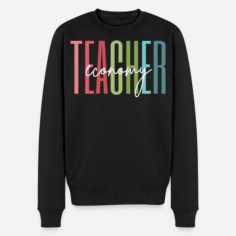 Wirtschaft Lehrerin Schule Lehren Geschenk - Männer Premium Bio Pullover - Schwarz