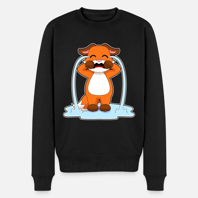 Fuchs weint - Männer Premium Bio Pullover - Schwarz