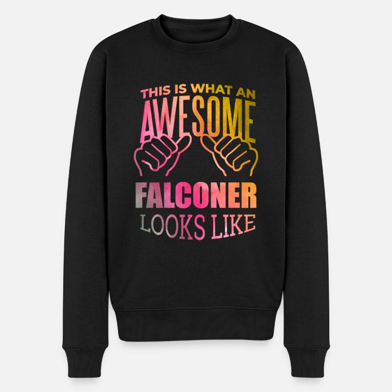 Falknerei - Männer Premium Bio Pullover - Schwarz