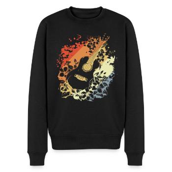 Ukulele Comic Look - Männer Premium Bio Pullover - Schwarz - Vorne - Nico (187cm)