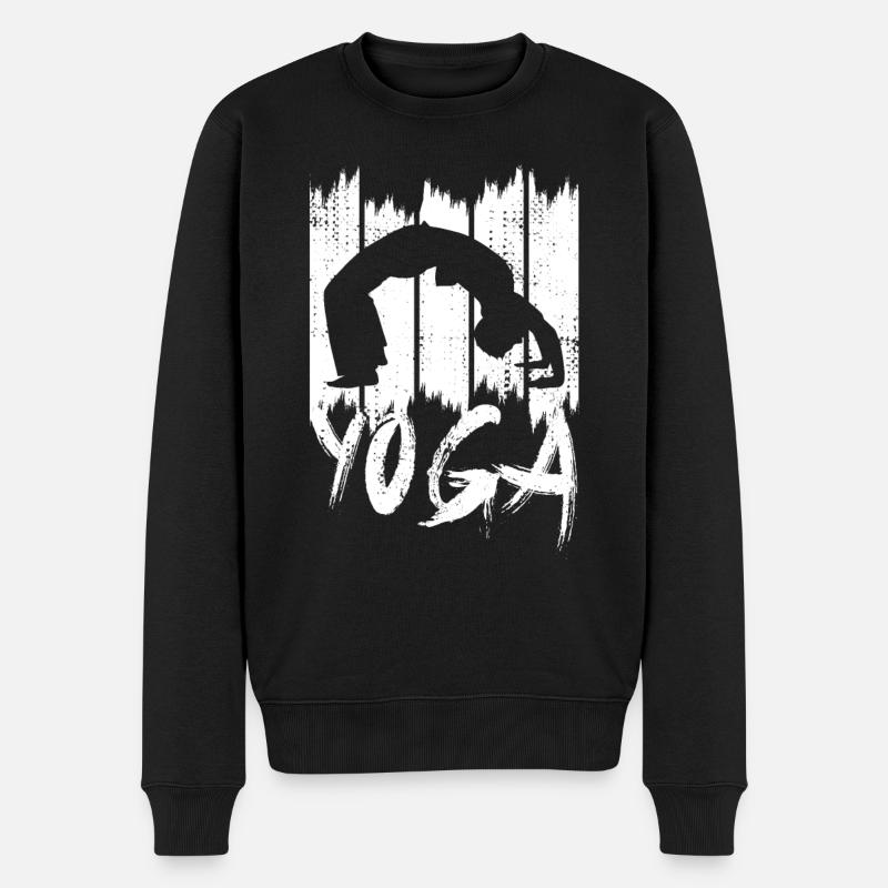 Yoga Pose - Männer Premium Bio Pullover - Schwarz